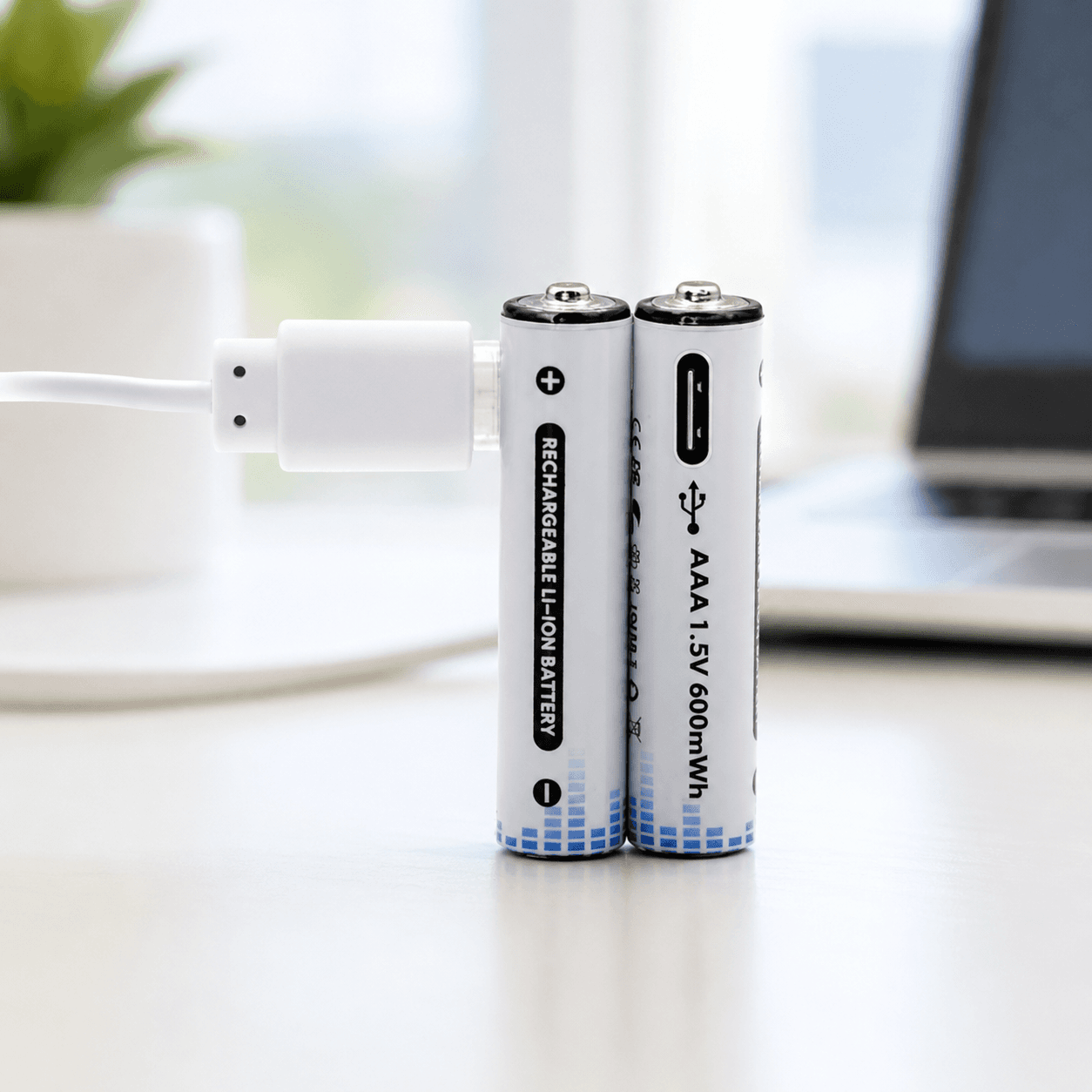 Комплект батарейок 2хААА з роз'ємом Type-C на 1.5V/1350mWh