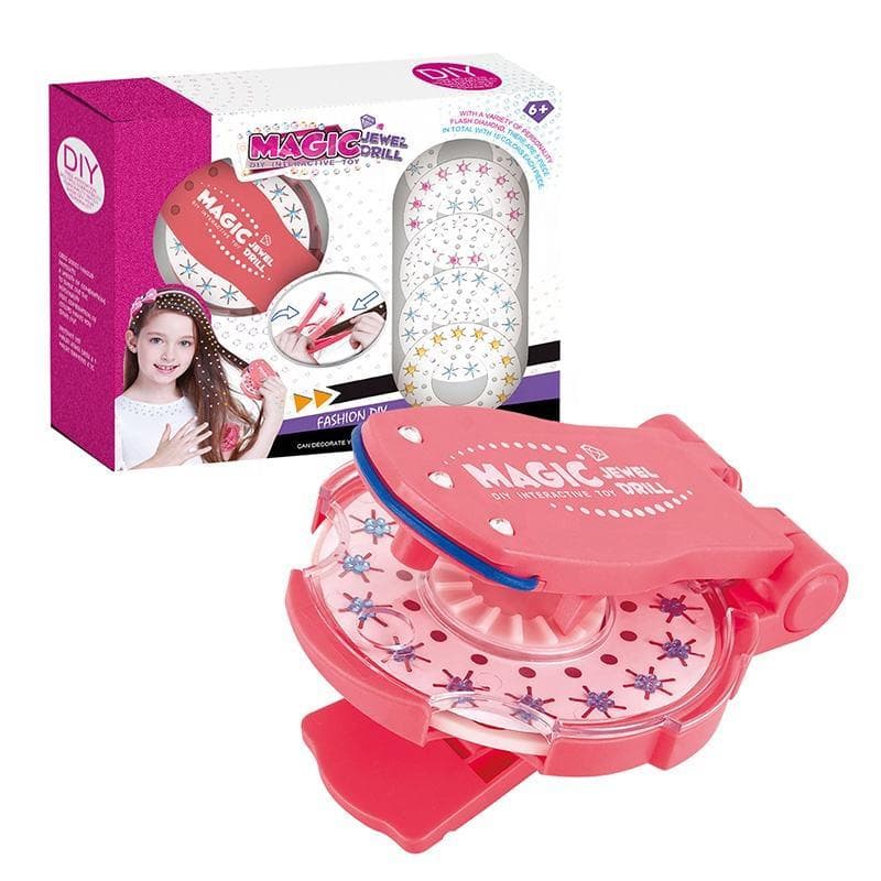 Magic Jewel Drill DIY Інтерактивна зачіска для дівчаток, набір для краси, іграшка-плетінка для косичок, набір для макіяжу