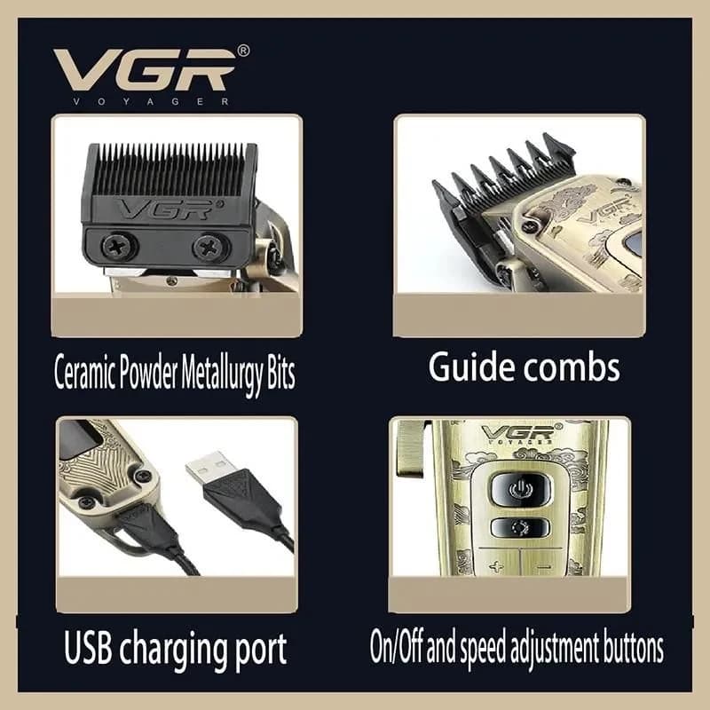 Машинка для стрижки волосся VGR V005, тример для волосся та бороди
