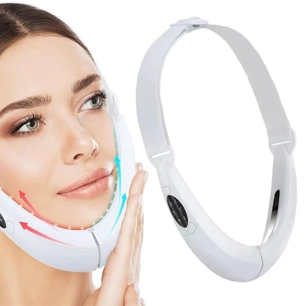 V Face Beauty Meter Chin Lifting Device, 5 Modes, 8 Intensity Levels, White