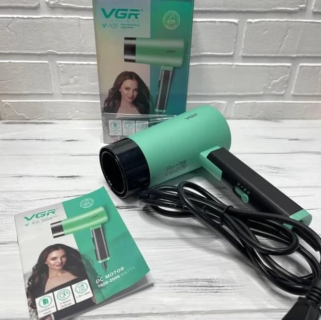 Travel Powerful Hair Dryer VGR V-426 1600-2000W with Folding Handle