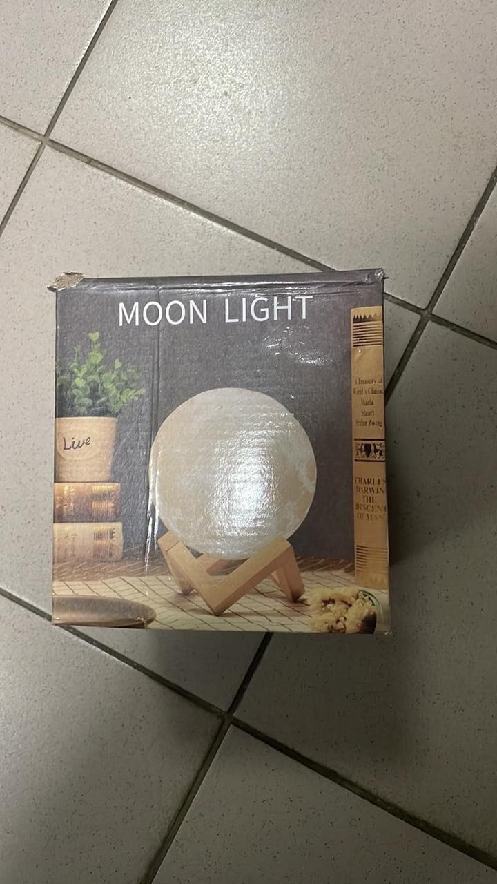 УЦЕНКА! Светильник-ночник 3D слой Луна Moon Lamp на деревянной подставке 15 см (Плохая упаковка 3391)