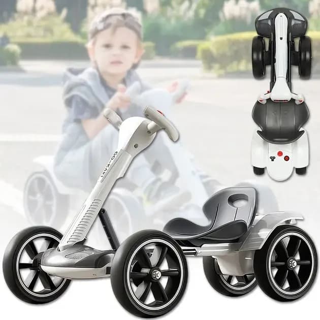 SALE! Foldable electric ride-on car with 6V 4.5Ah battery and speed up to 6 km/h HL-B6 White (Damaged packaging 3442)