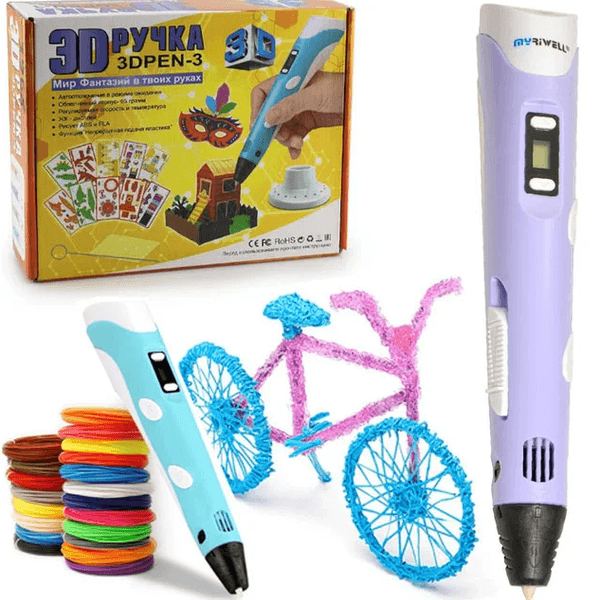 3D ручка з LCD дисплеєм та набором еко пластику для 3Д малювання / 3D Pen