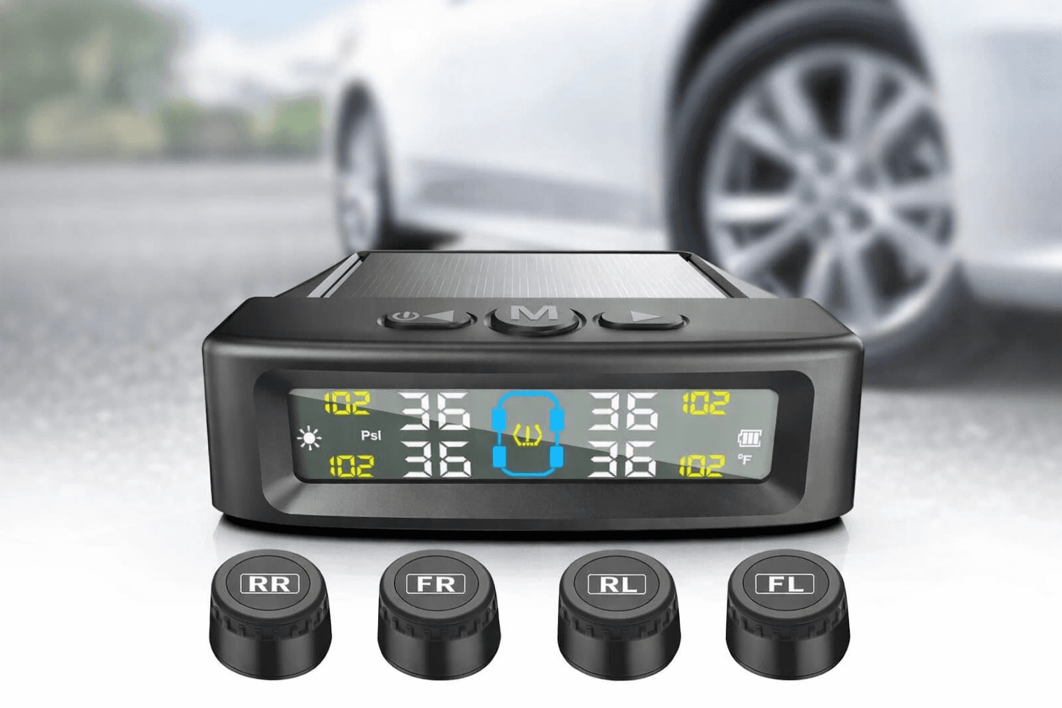 Система контроля давления в шинах TPMS SOLAR + 4 внешних датчика