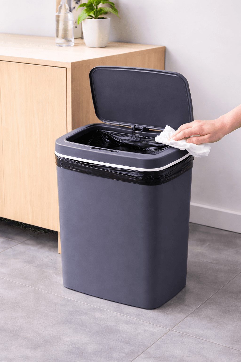 Ведро для мусора со смарт-датчиком приближение Smart trash can 6л Синий