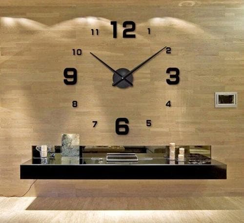 Часы настенные 3D "DIY CLOCK" с цифрами от 60 до 120см Black