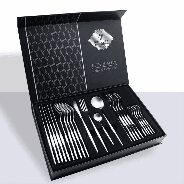 Набор столовых приборов Kitchen Ware 24 шт из нержавеющей стали на 6 персон Silver