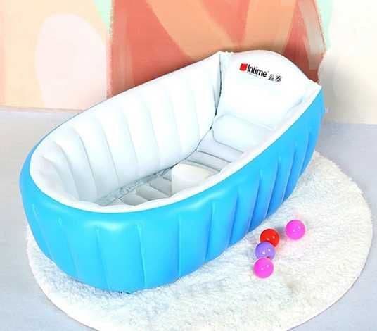 Детская Надувная ванночка с насосом Intime Baby Bath Tub Голубой