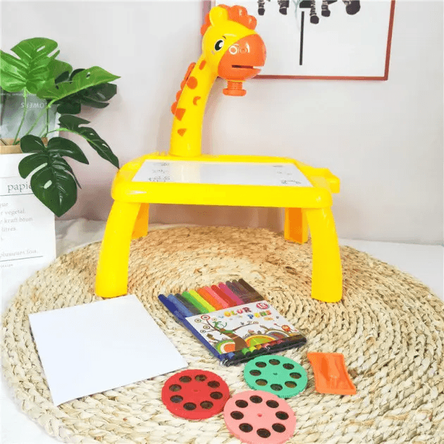 Желтый Детский стол проектор для рисования с подсветкой Projector Painting 24 Детали