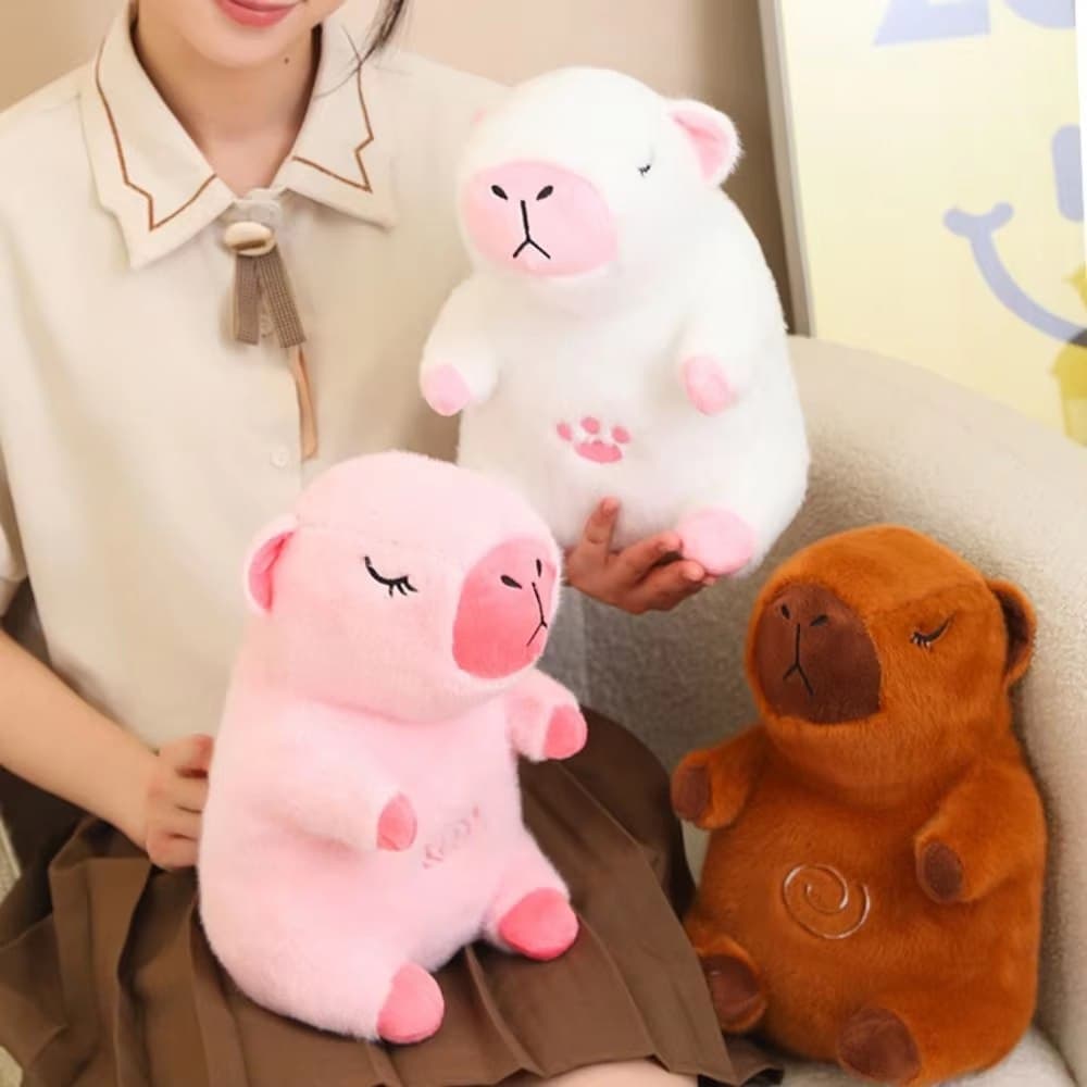 Интерактивная дышащая Капибара Snuggle Pulse CapyBuddy 30 см мягкая плюшевая игрушка