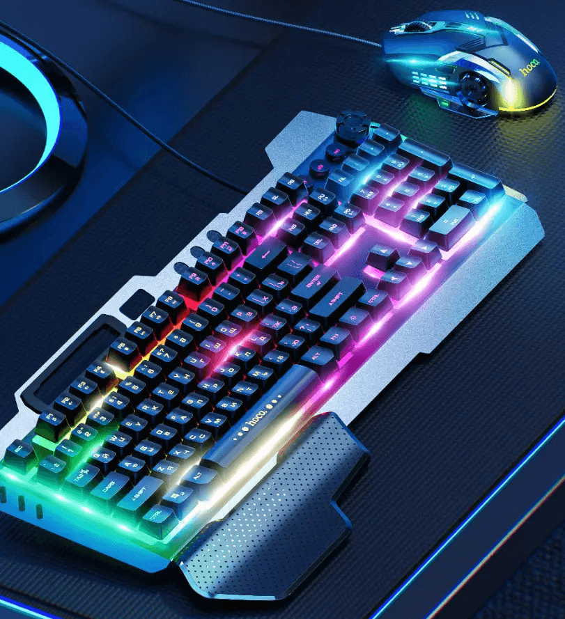 Клавиатура игровая проводная Hoco GM12 клавиатура и мышка с подсветкой LED RGB, Игровой комплект для ПК