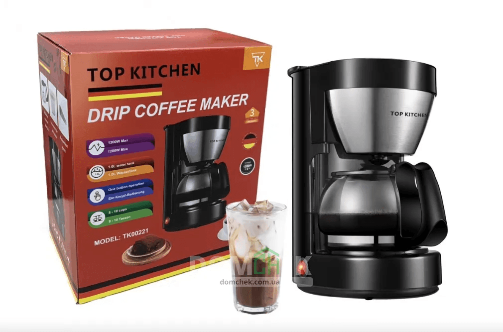 Кавоварка електрична крапельна з підігрівом Top Kitchen Tk00221