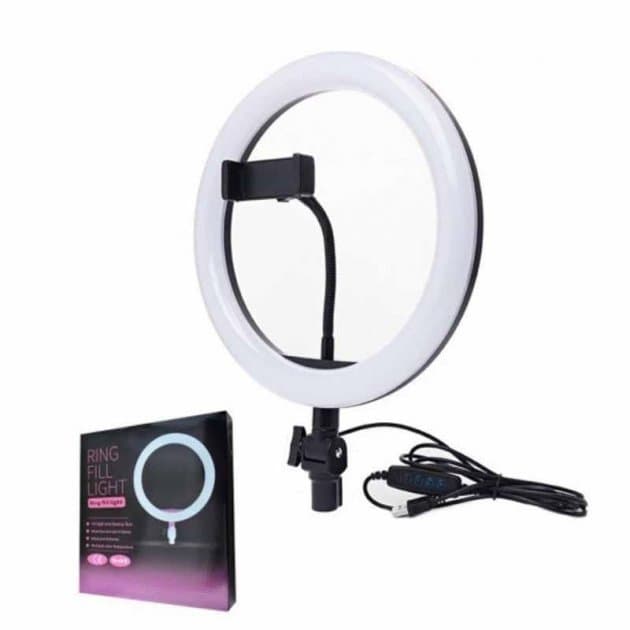 Кольцевая Led лампа XD-260 с 1 креплением для телефона USB 26см