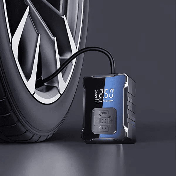 Автомобільний компресор автоматичний з дисплеєм 6000mAh 150 PSI 120W М-007 Чорний