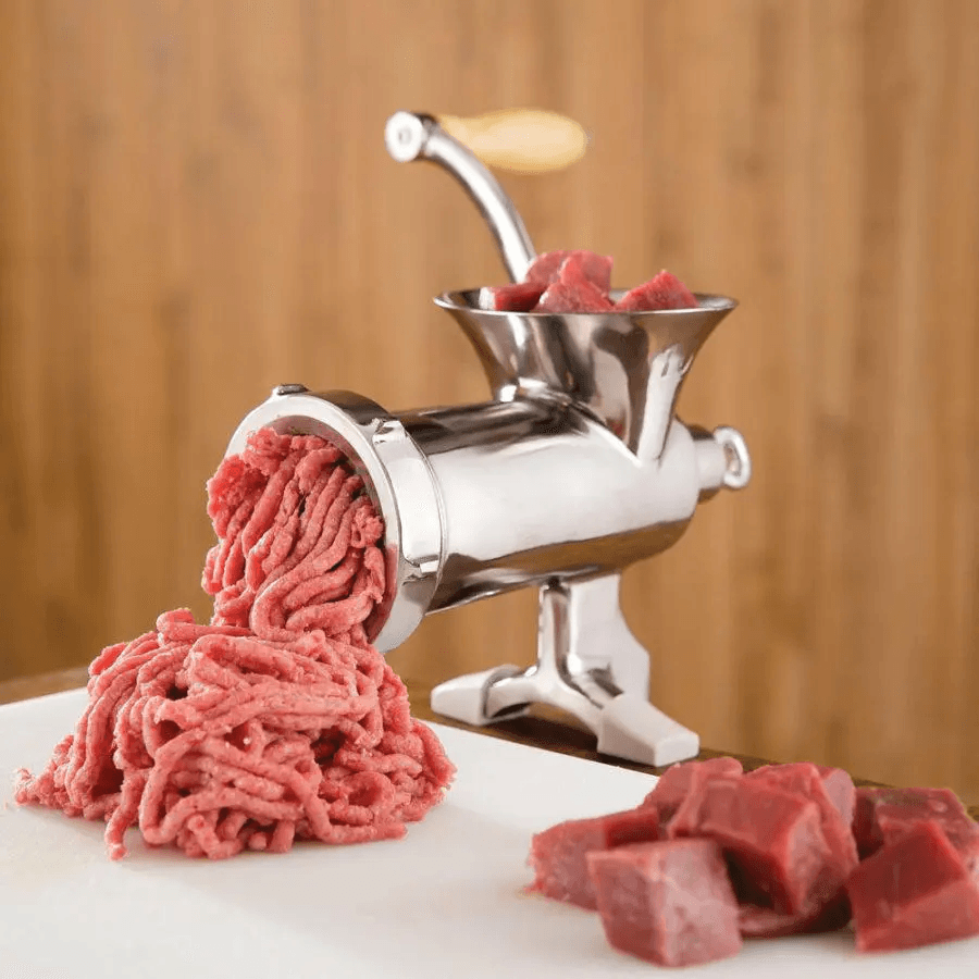 Кухонная мясорубка механическая бытовая алюминевая ручная для приготовления фарша