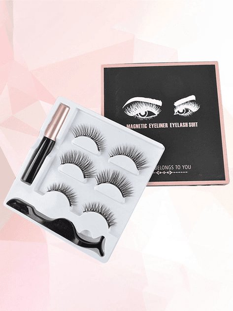 Набір накладні магнітні вії+підводка+пінцет Magnetic lashes 3 пари магнітів