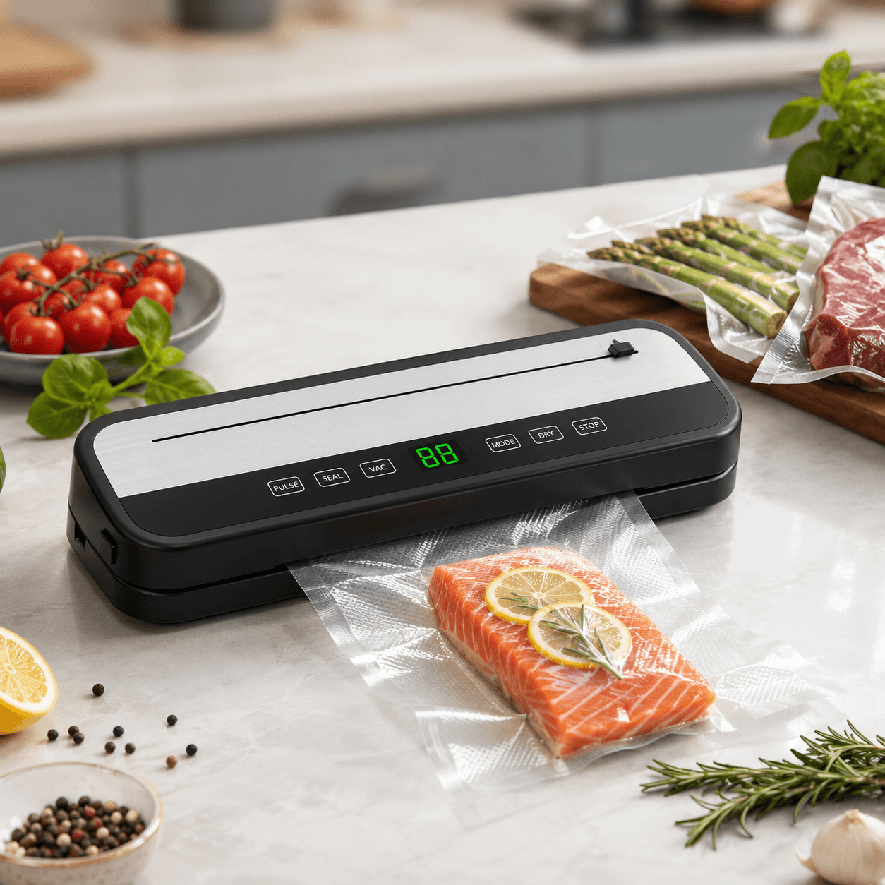 Вакууматор HZ-001 100W Сенсорний вакуумний пакувальник продуктів