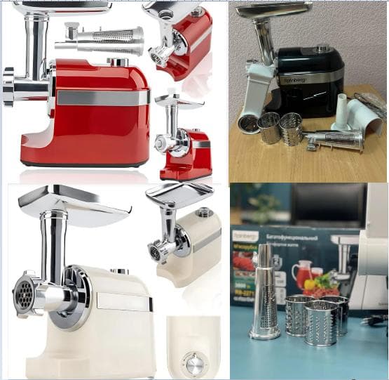 Мясорубка Rainberg RB-2270 3800Вт с реверсом и насадками для шинковки и колбас