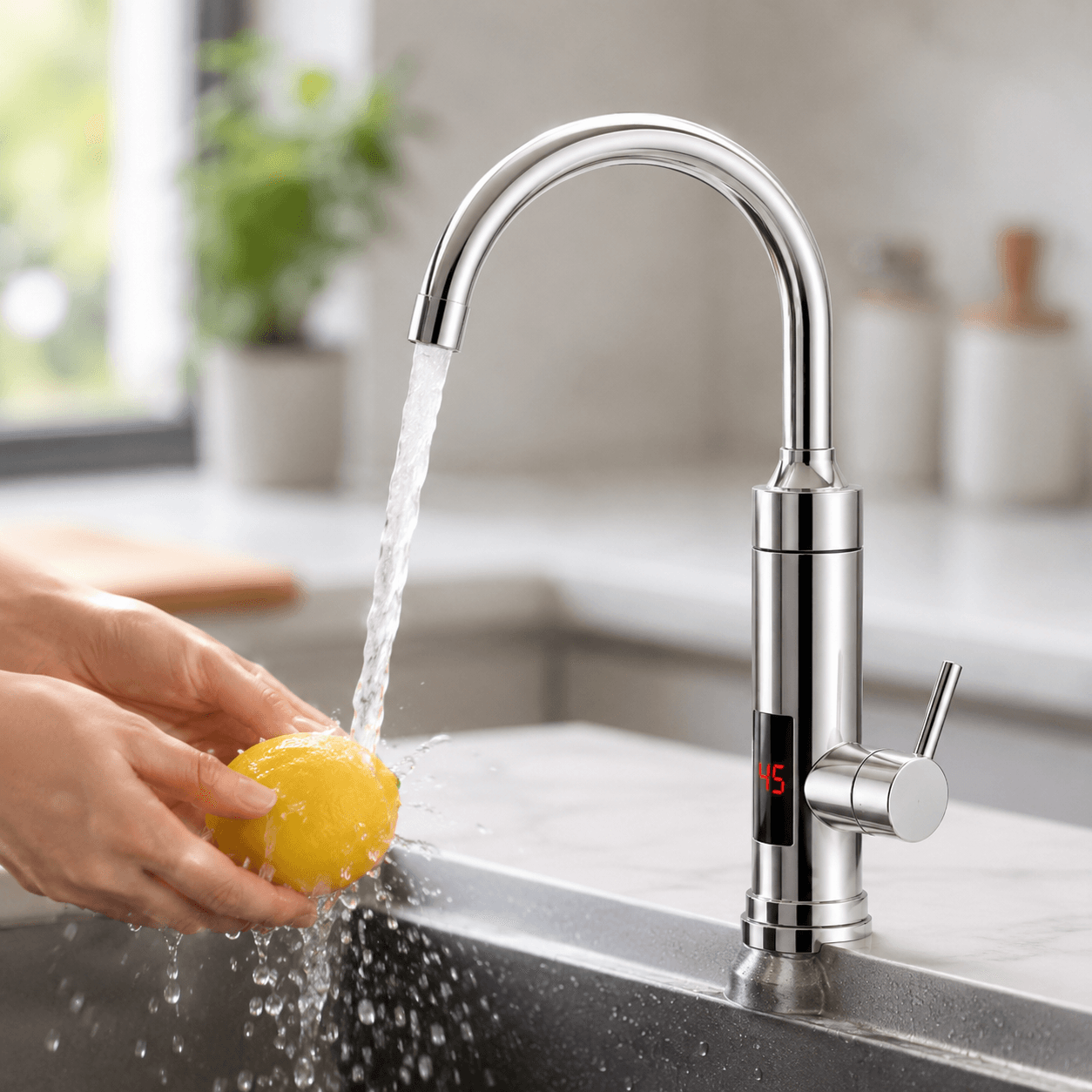 Водонагреватель Delimano WATER HEATER RX-016 с LCD-экраном / Водонагреватель подключения снизу