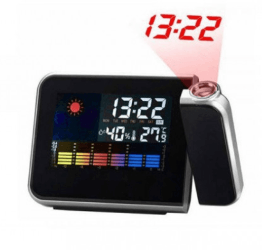 Годинник-метеостанція з проектором часу на стіну Color Screen 8190 календар