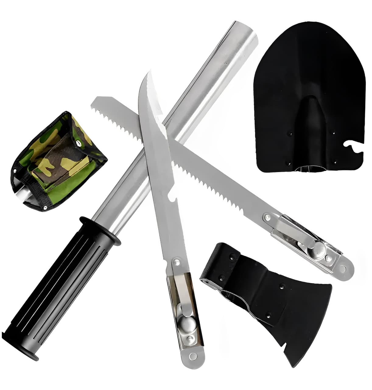 Camping Tourist Set 4 in 1: Shovel, Saw, Bayonet, Axe. Steel!, GN