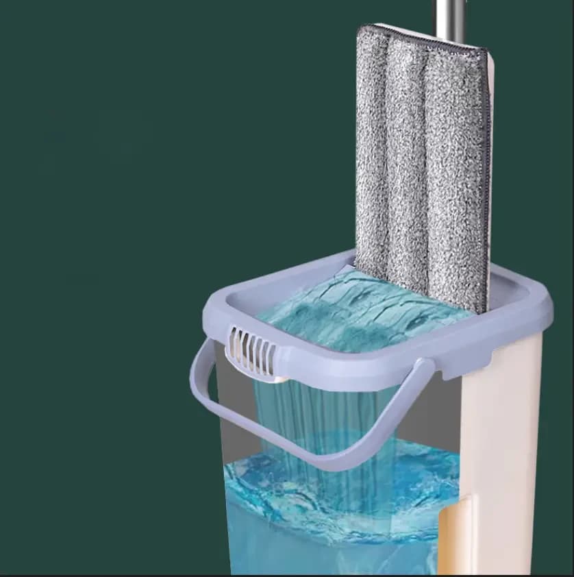 Self-Wringing Mop 5 L Hand Free Cleaning Mop 2-in-1 with Automatic Wringing, Beige