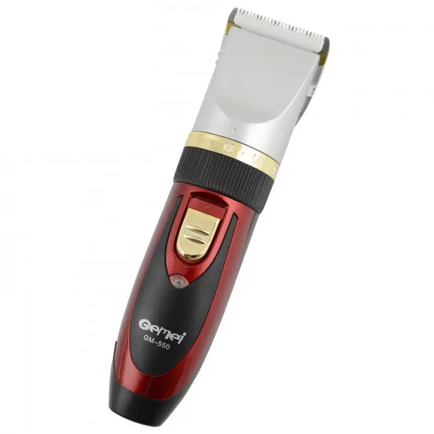 Cordless Hair Clipper Gemei GM-550, 2 batteries, from 0.8mm, titanium coating