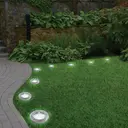 Фото 2 — Комплект садовых светильников на солнечной батарее Solar Disk Lights, 4 шт ∙ Уличные фонари с датчиком света