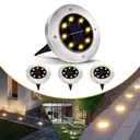 Фото 1 — Комплект садовых светильников на солнечной батарее Solar Disk Lights, 4 шт ∙ Уличные фонари с датчиком света