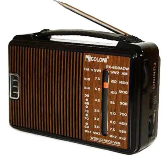 Retro portable radio GOLON RX-608, 220V, battery-powered