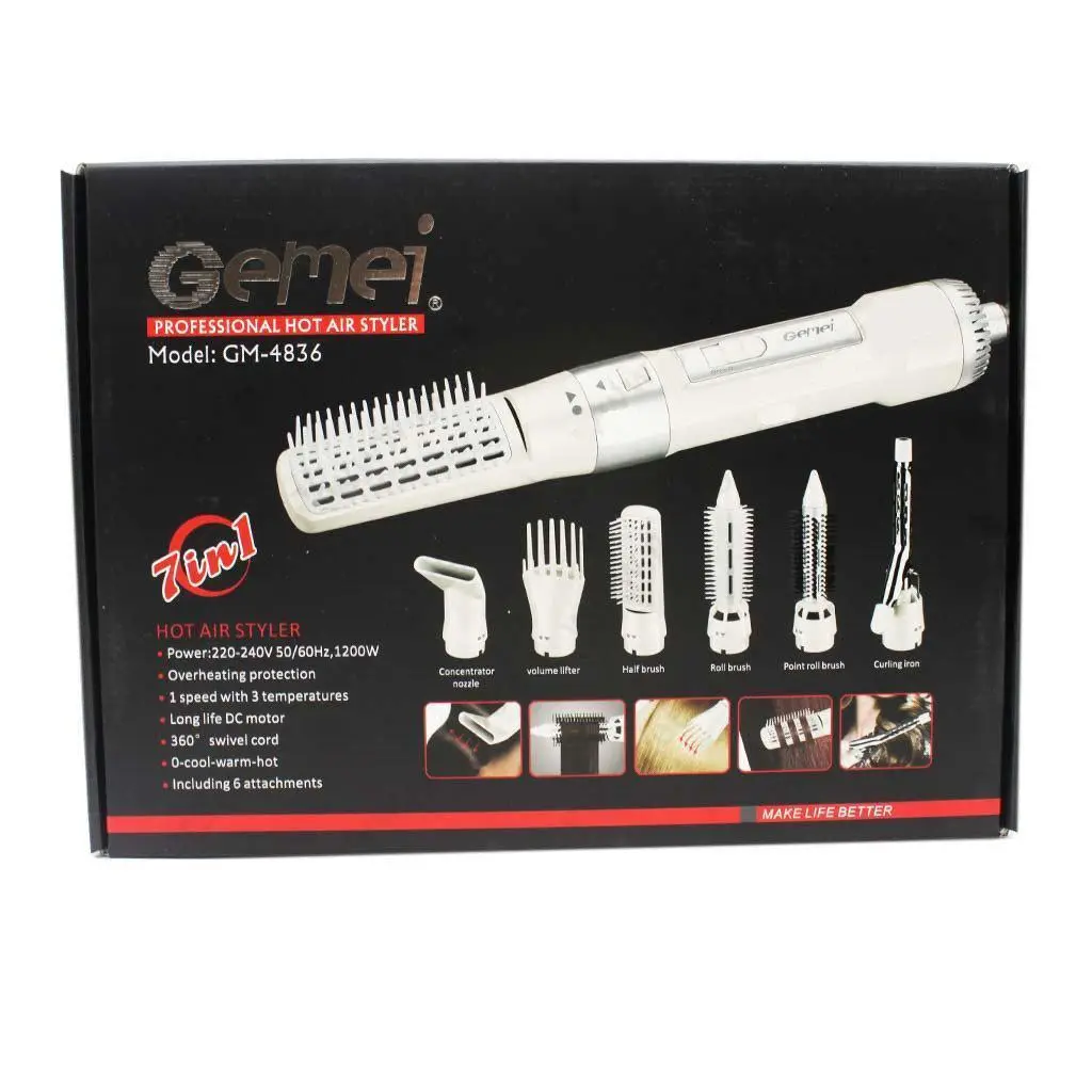 Hot Air Styler Gemei GM-4836, 7-in-1