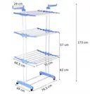 Фото 4 — Сушарка складна для білизни GARMENT RACK Вертикальна пересувна стійка-сушарка для сушіння речей та білизни, на коліщатках