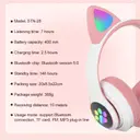 Фото 6 — Дитячі бездротові навушники Bluetooth з LED котячими вушками котика Cat 28