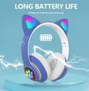 Фото 5 — Дитячі бездротові навушники Bluetooth з LED котячими вушками котика Cat 28