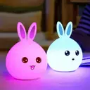Photo 1 — Детский светильник – ночник Зайчик LED Rabbit Soft Touch силиконовый со встроенным аккумулятором ∙ 7 режимов свечения