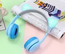 Фото 2 — Дитячі бездротові Bluetooth навушники Cat Y47 з мікрофоном та котячими вушками, що світяться