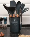 Фото 2 — Набір кухонного приладдя Kitchen Set, 12 предметів ∙ Силіконові аксесуари для кухні з підставкою