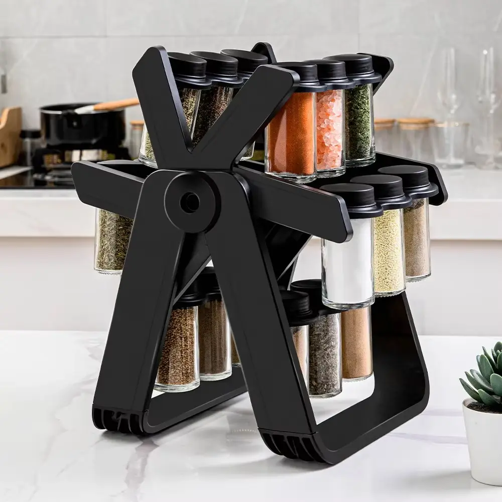 Карусель для специй 360° Spice Rack на 18 баночек · Кухонный органайзер – спецовница на вращающейся подставке