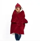 Photo 5 — Двухсторонняя толстовка-плед Huggle Hoodie Blanket с капюшоном ∙ Синяя