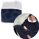 Photo 3 — Двухсторонняя толстовка-плед Huggle Hoodie Blanket с капюшоном ∙ Синяя