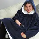 Photo 1 — Двухсторонняя толстовка-плед Huggle Hoodie Blanket с капюшоном ∙ Синяя