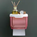 Фото 3 — Пластиковий водонепроникний бокс - тримач туалетного паперу та серветок Tissue Box з поличкою для ванної кімнати