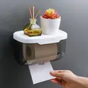 Фото 4 — Пластиковий водонепроникний бокс - тримач туалетного паперу та серветок Tissue Box з поличкою для ванної кімнати