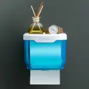 Фото 2 — Пластиковий водонепроникний бокс - тримач туалетного паперу та серветок Tissue Box з поличкою для ванної кімнати