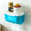 Фото 1 — Пластиковий водонепроникний бокс - тримач туалетного паперу та серветок Tissue Box з поличкою для ванної кімнати