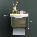 Фото 5 — Пластиковий водонепроникний бокс - тримач туалетного паперу та серветок Tissue Box з поличкою для ванної кімнати
