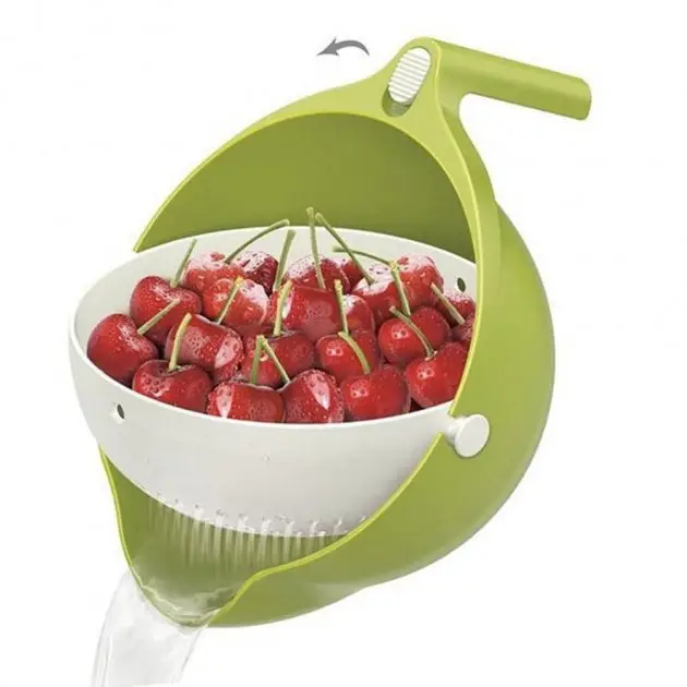 Миска-дуршлаг силиконовая 2в1 Mesh Strainer Drain Basket, со сливом