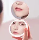 Фото 5 — Кишенькове кругле дзеркало для макіяжу з LED підсвічуванням Pocket Mirror USB