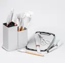 Фото 4 — Кухонний набір ножів та аксесуарів Kitchenware Set, 20 предметів ∙ Інструменти для кухні з підставкою та обробною дошкою